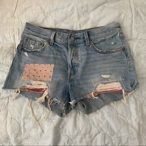 Levi's  '501' Patchwork Denim Shorts